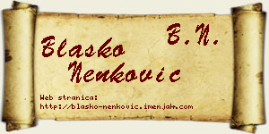 Blaško Nenković vizit kartica